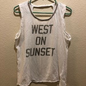 Lucky Brand west on sunset white sleeveless.